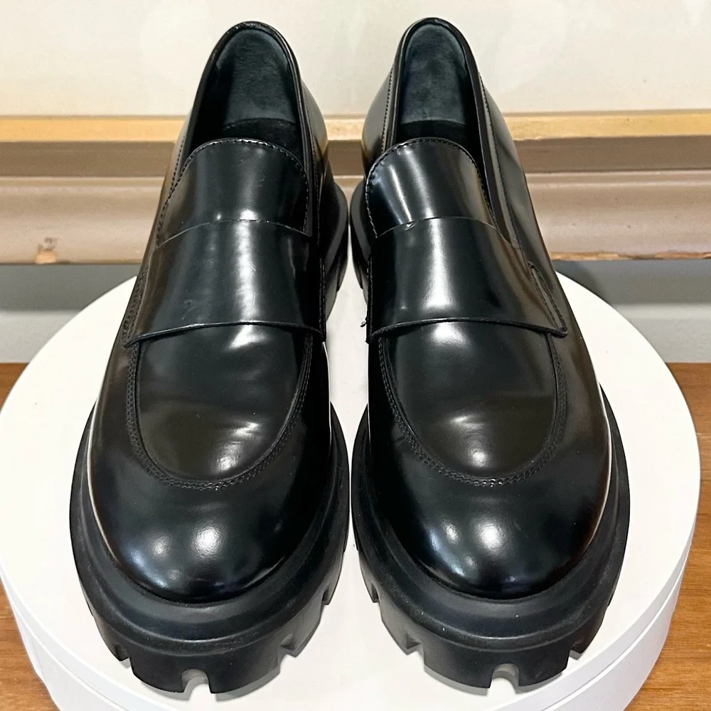 🌸AGL🌸 Ida Patent Leather Loafer In Black Size: 41